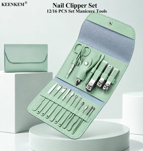 16-Piece Stainless Steel Manicure & Pedicure Grooming Kit