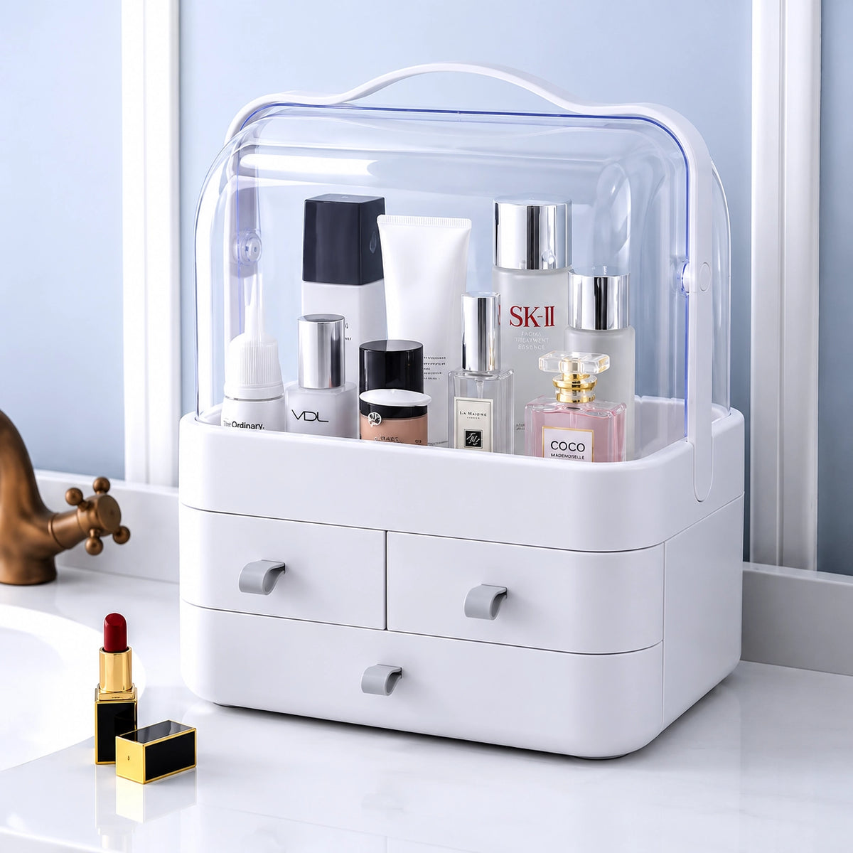 Acrylic Double-Sided Cosmetic Organizer Box