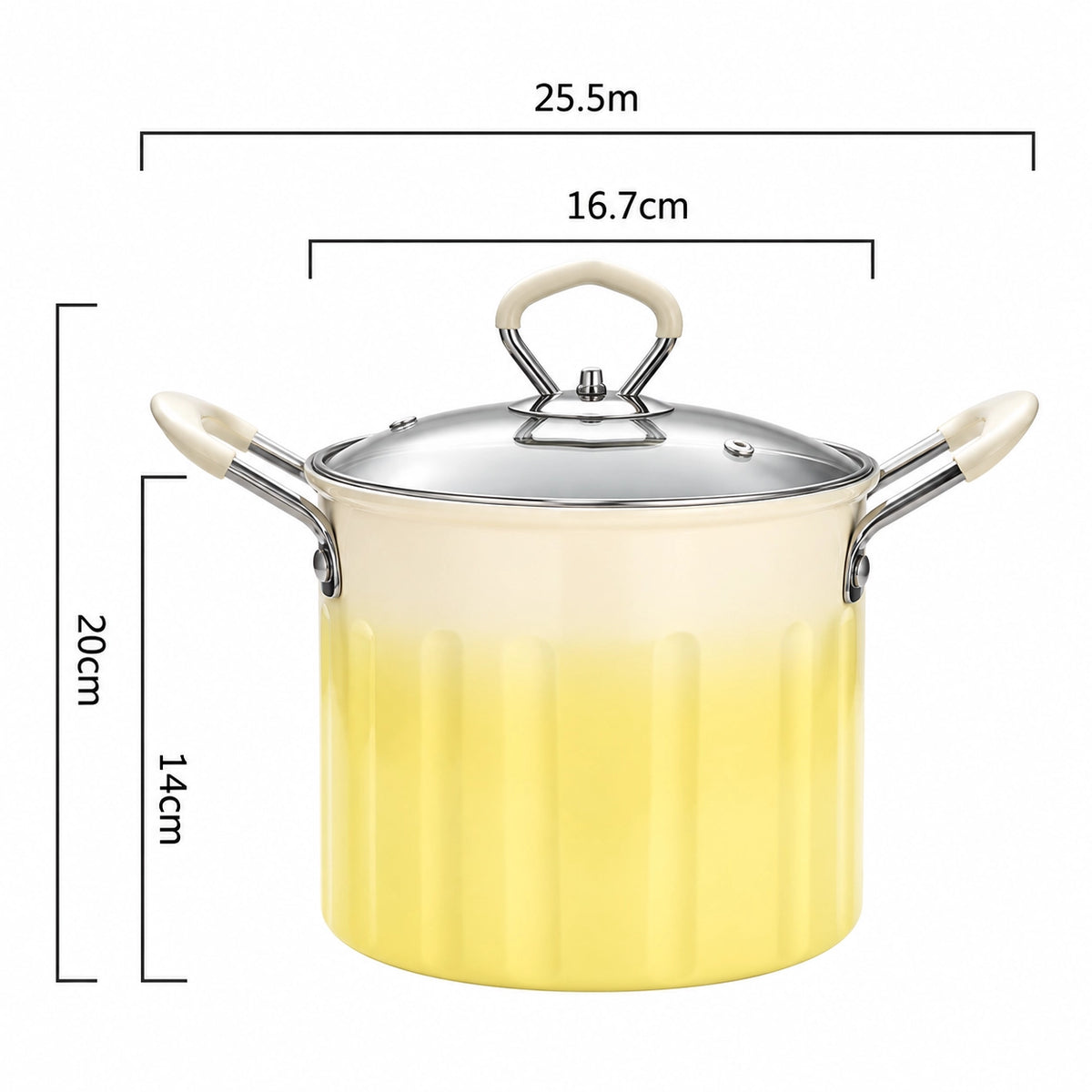 3L Stainless Steel Deep Frying Pot with Strainer Basket & Glass Lid