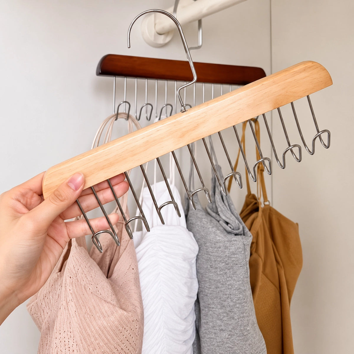 8-Hook Solid Wooden Hanger