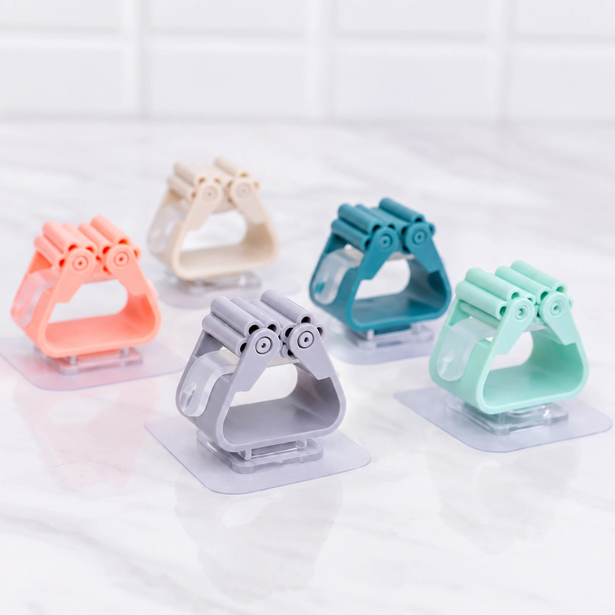 Self‑Adhesive Mop Holder Waterproof Wall Mount Clip
