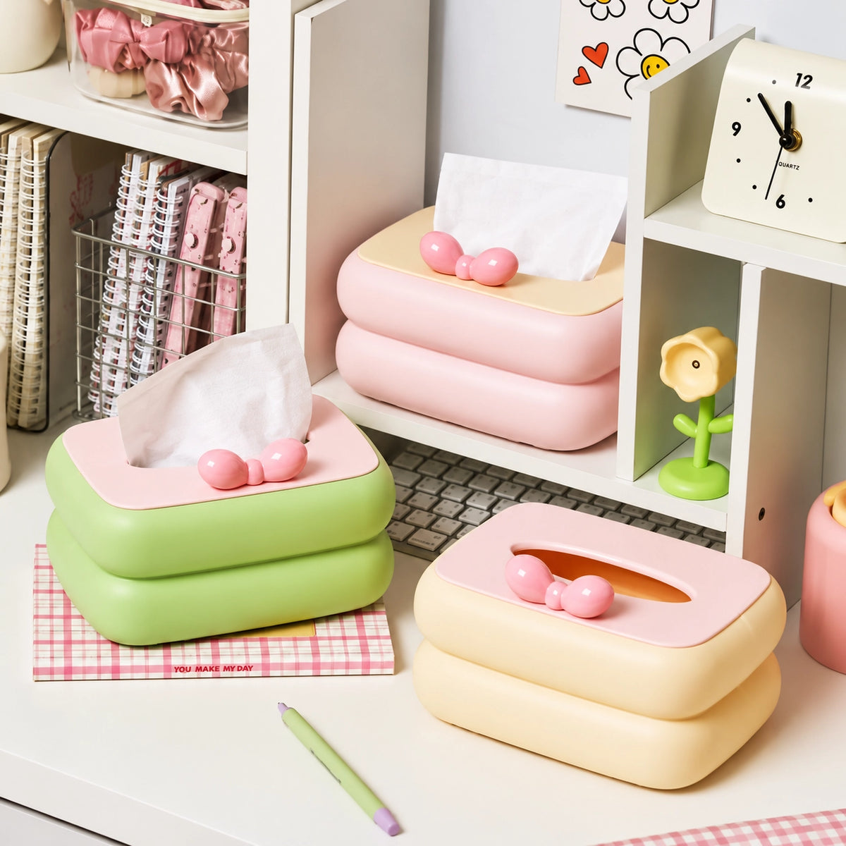 Cute Bow Tissue Box Holder