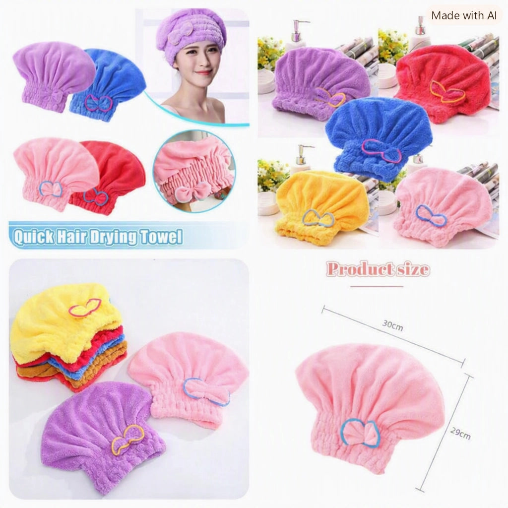 Flower Cap Microfiber Hair Drying Towel