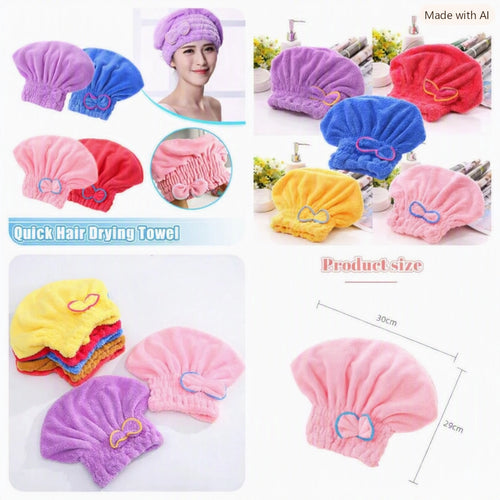 Flower Cap Microfiber Hair Drying Towel