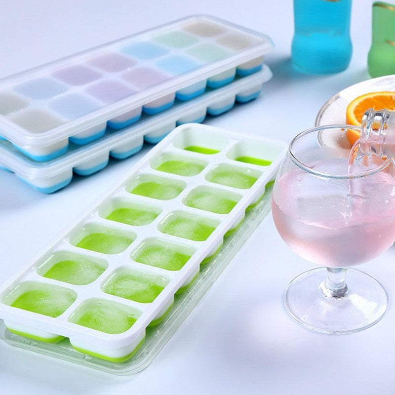 14 Grid Ice Cube Tray With Lid