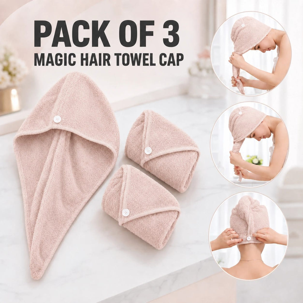 Pack of 3 Magic Hair Towel