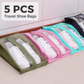 5 pcs Travel Shoe Bags in Open Zip Style
