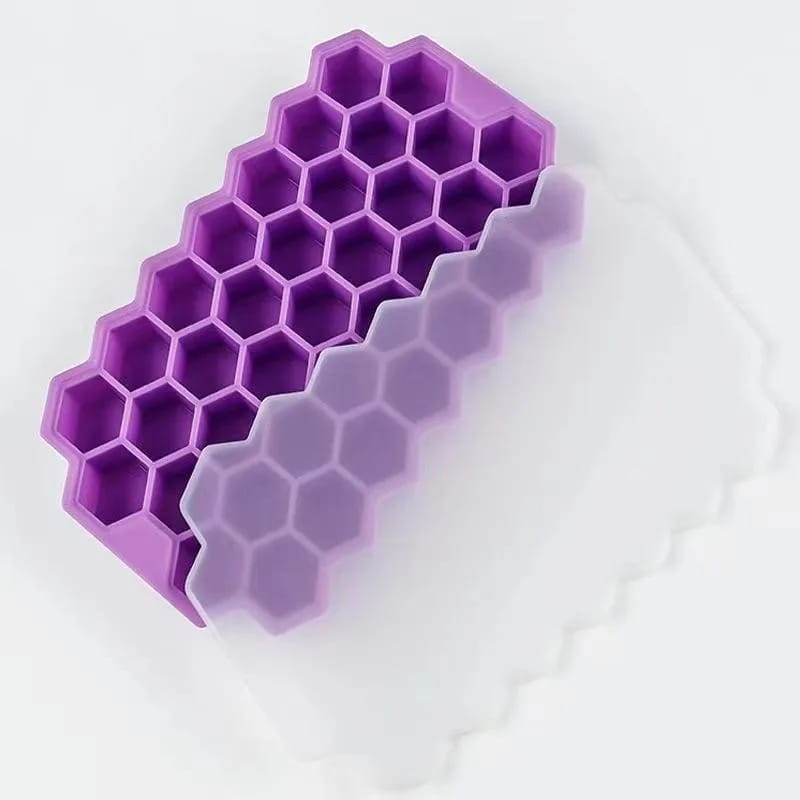 2pcs Silicone Honeycomb Reusable Ice Cube Tray