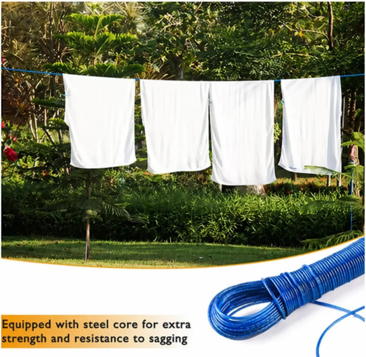 20M PVC Coated Metal Clothesline Rope
