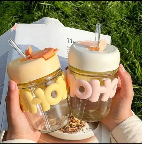 Glass Sipper 350 ml with Straw