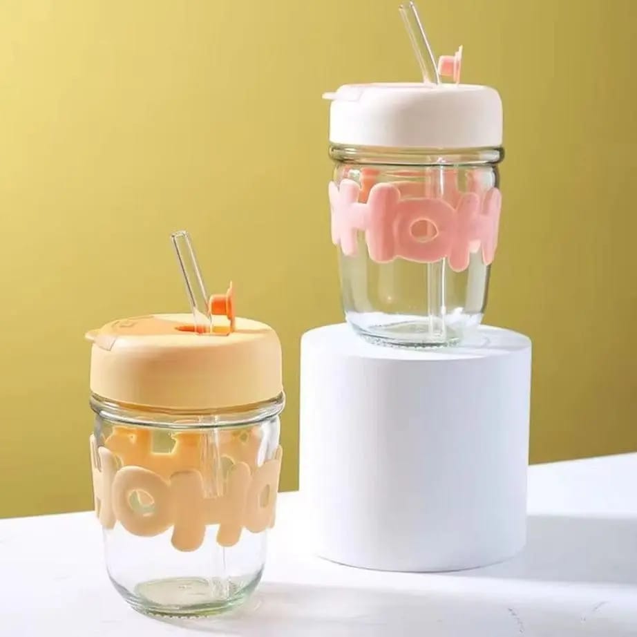 Glass Sipper 350 ml with Straw