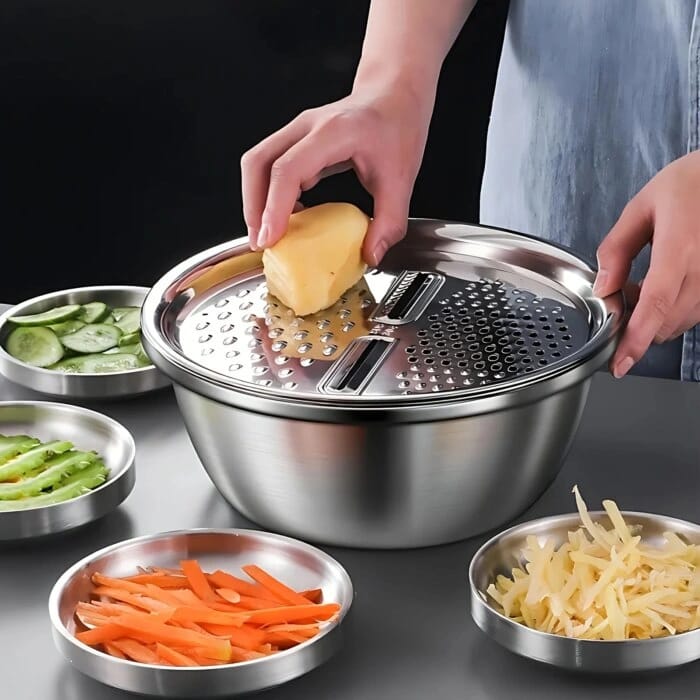 Multifunctional Stainless Steel Colander With Grater
