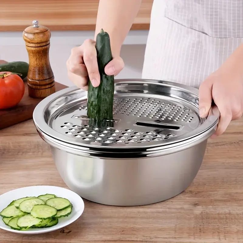 Multifunctional Stainless Steel Colander With Grater