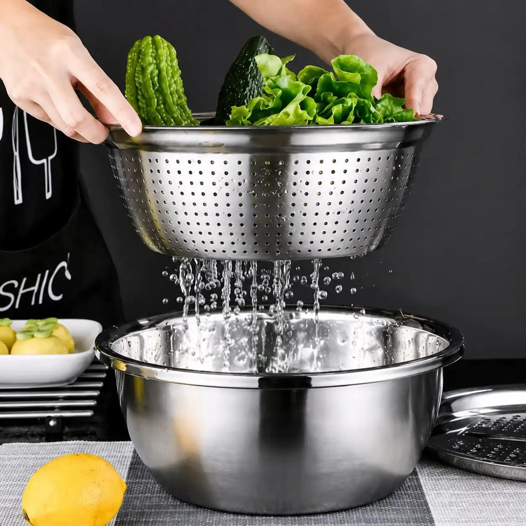 Multifunctional Stainless Steel Colander With Grater