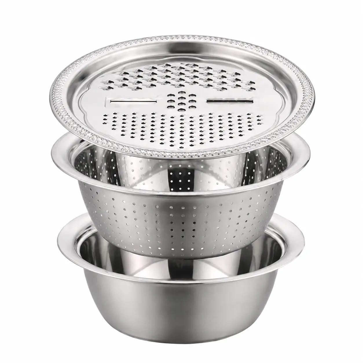 Multifunctional Stainless Steel Colander With Grater