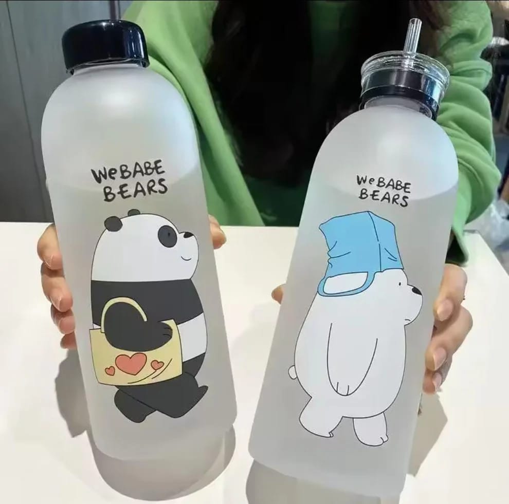 Bear Water Bottle 1000ml Double Cap