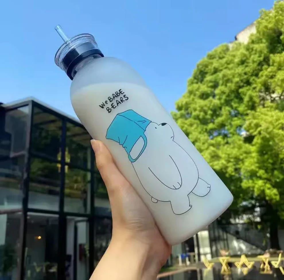 Bear Water Bottle 1000ml Double Cap