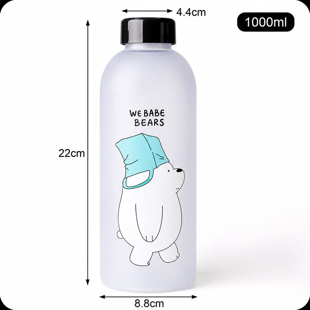 Bear Water Bottle 1000ml Double Cap