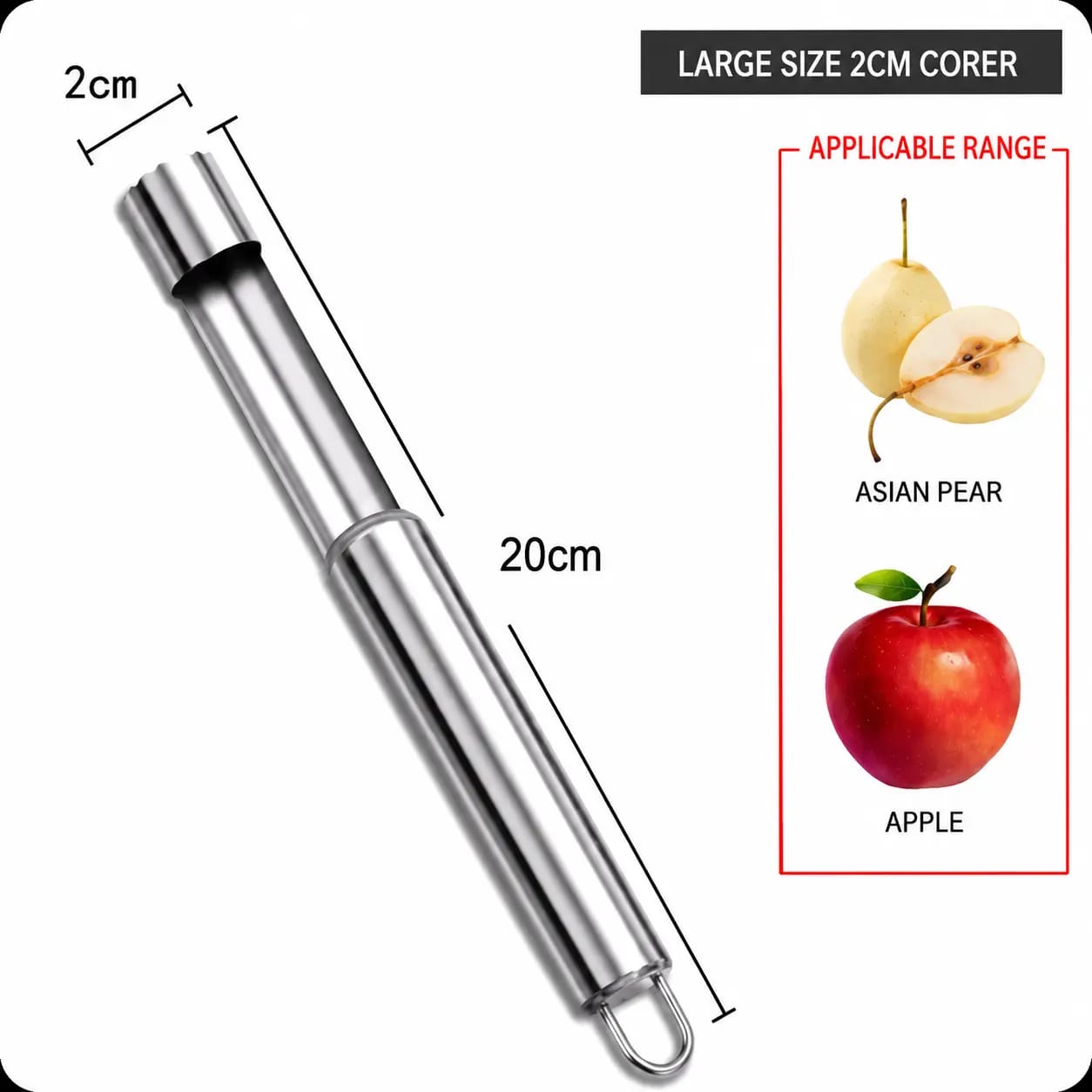 Stainless Steel Fruit Core & Seed Remover Corer Tool