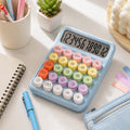 Cute Pastel 12-Digit Desktop Calculator with Large Round Buttons