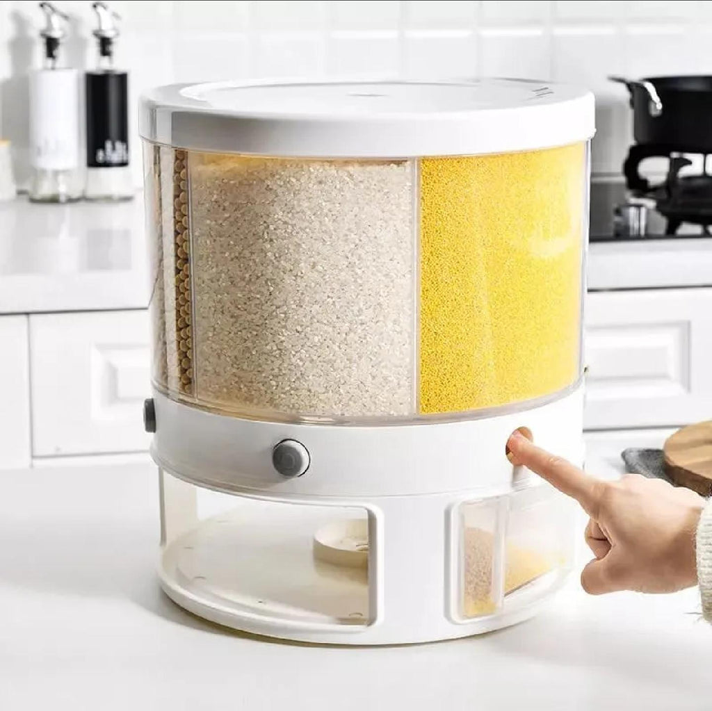 6-Grid Rotatable Cereal & Grain Dispenser