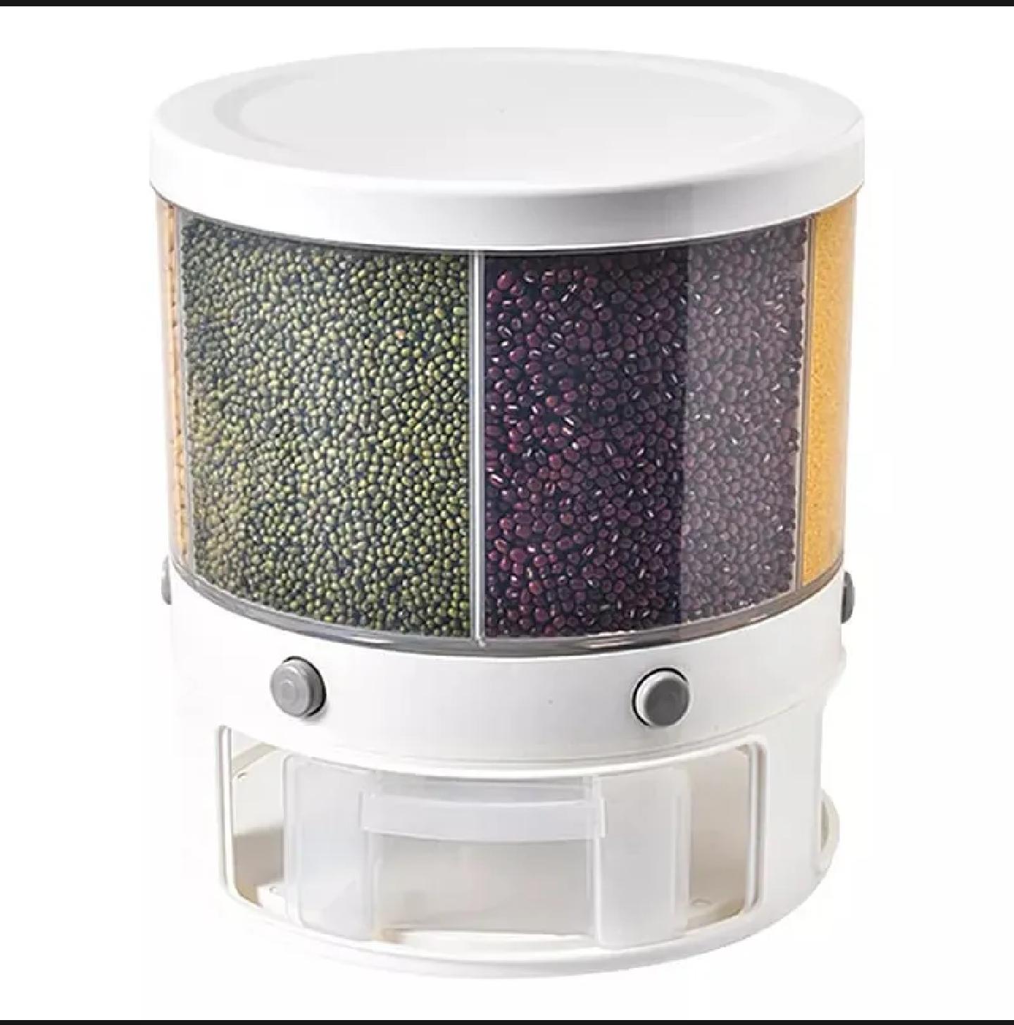 6-Grid Rotatable Cereal & Grain Dispenser