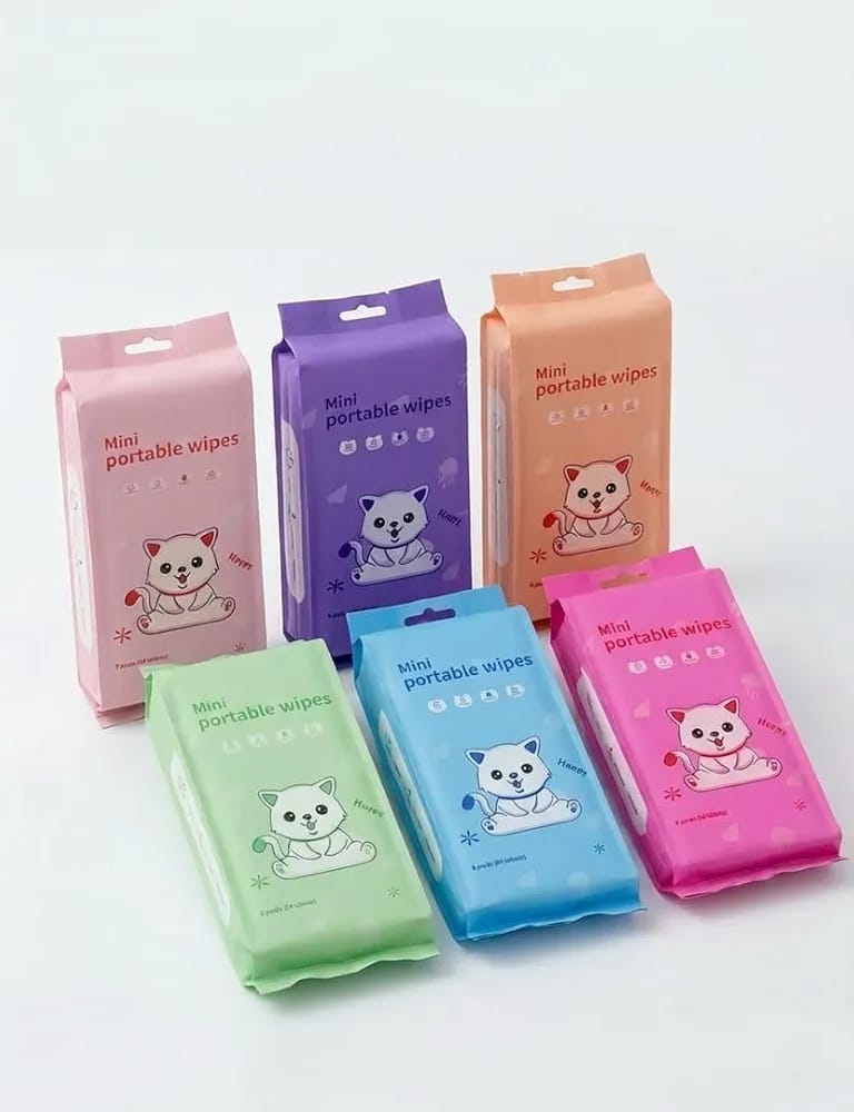 64 Pcs Portable Mini Wet Wipes Pack