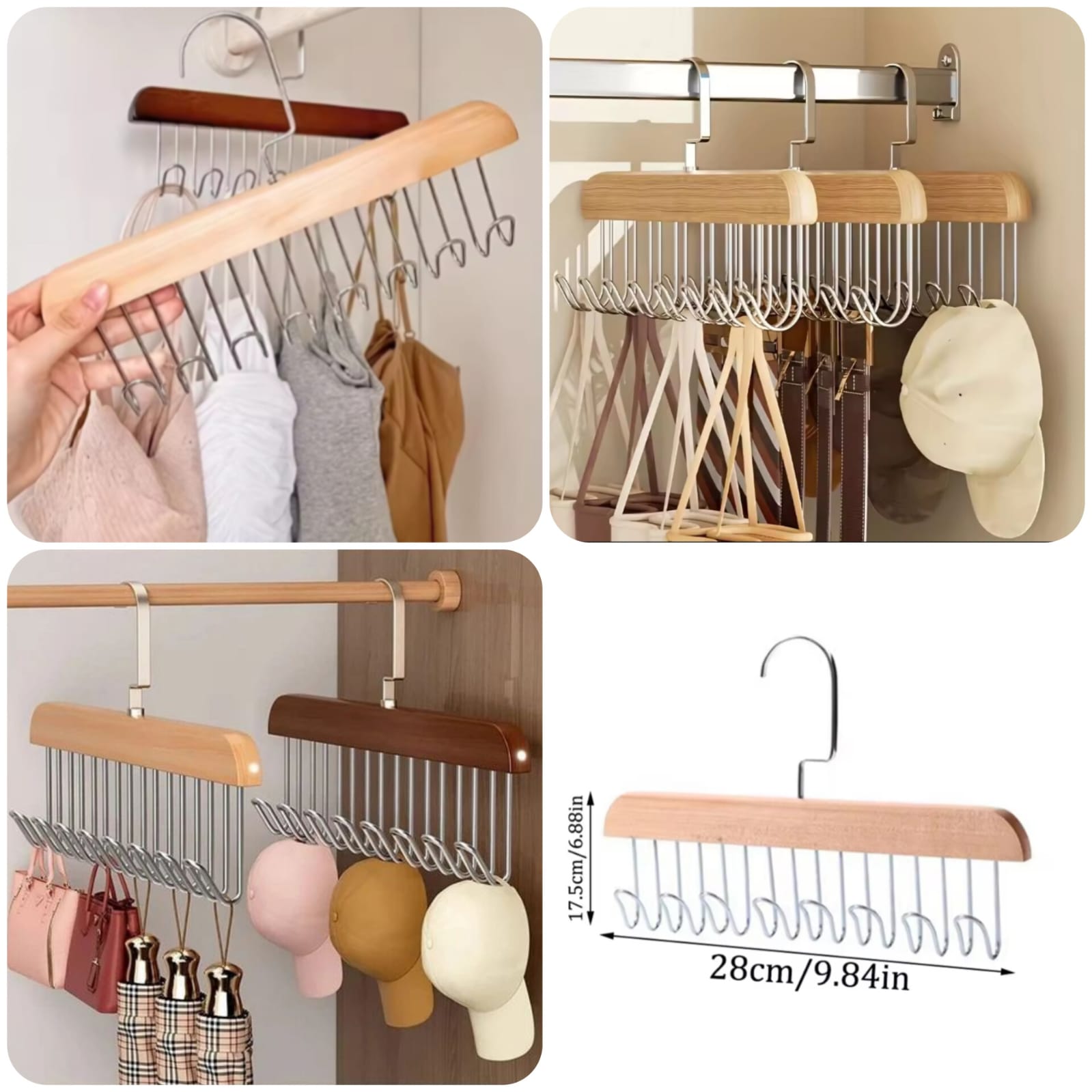 8-Hook Solid Wooden Hanger