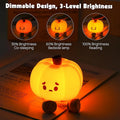 Cute Silicone Pumpkin Night Light – USB Rechargeable Dimmable LED Nursery Lamp