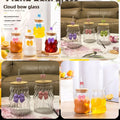 Cute Cloud Bow Lining Sipper Glass Cup