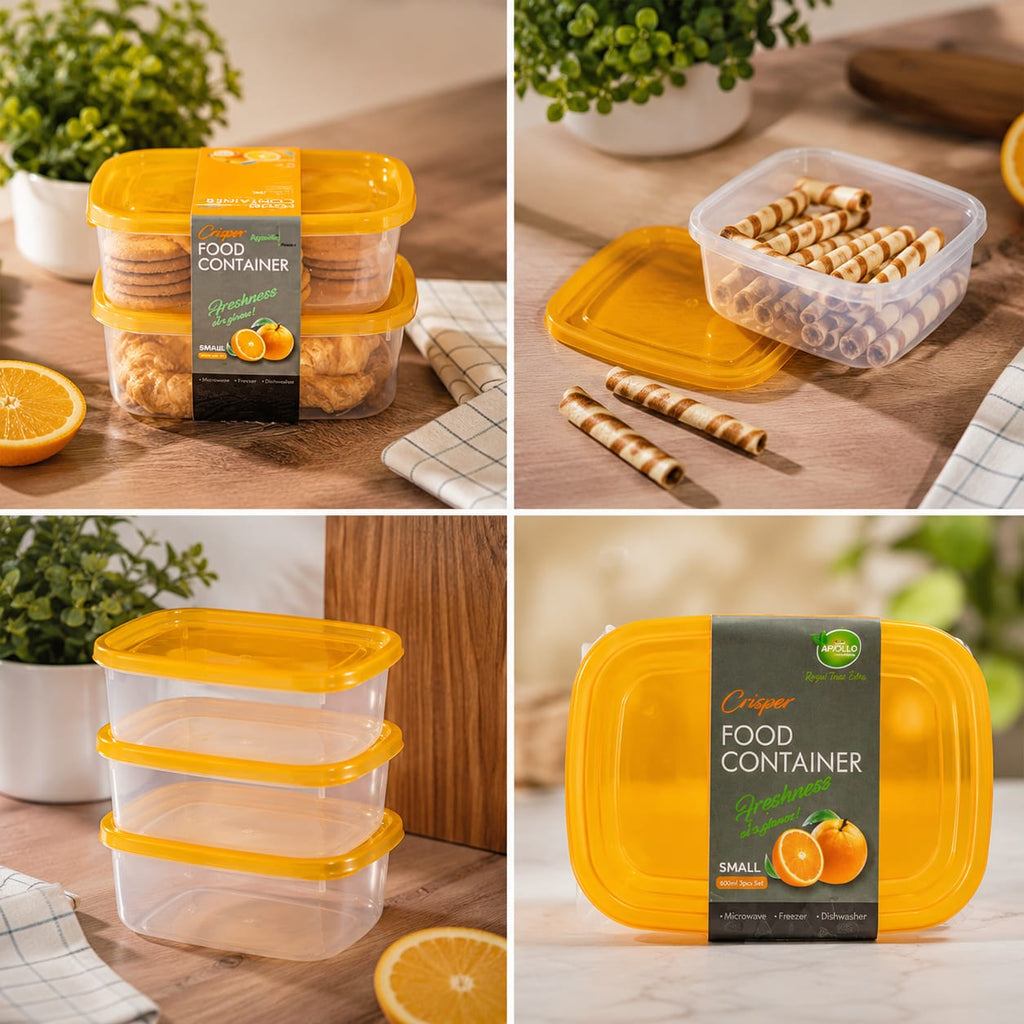 Pack of 3 Appollo Crisper Food Storage Containers