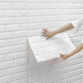3D Self-Adhesive White Brick Wallpaper Sheet