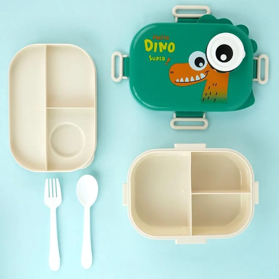 Little Surprise Box 3D Big Eye Dino Double-Decker Bento Lunch Box for Kids