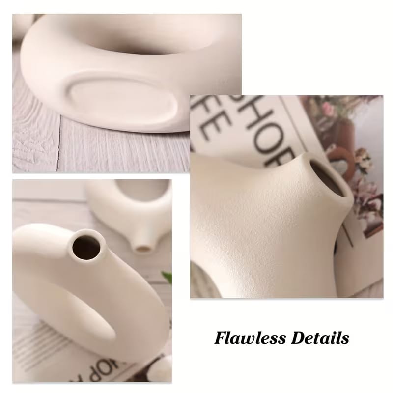 Nordic Round Donut Plastic Flower Vase