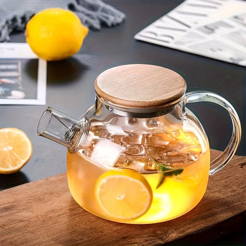 1000ml Heat-Resistant Borosilicate Glass Teapot