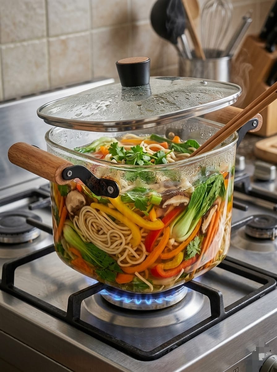 6.5L Heat-Resistant Borosilicate Square Glass Cooking Pot
