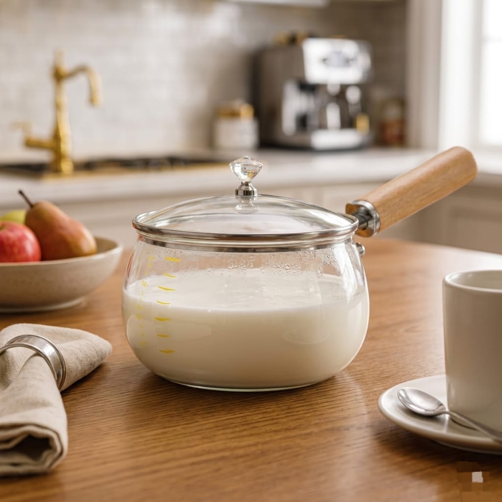 800 ml Luxury Borosilicate Glass Milk Pan