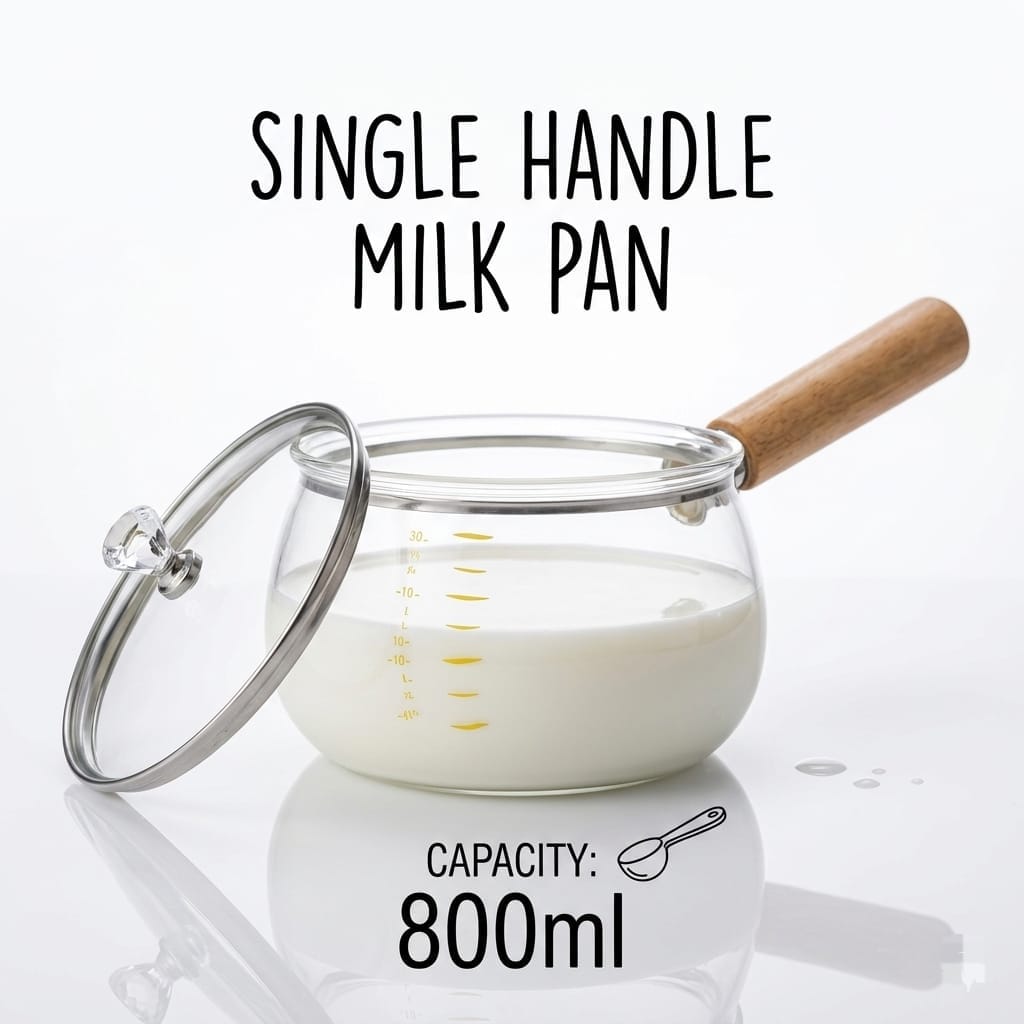800 ml Luxury Borosilicate Glass Milk Pan