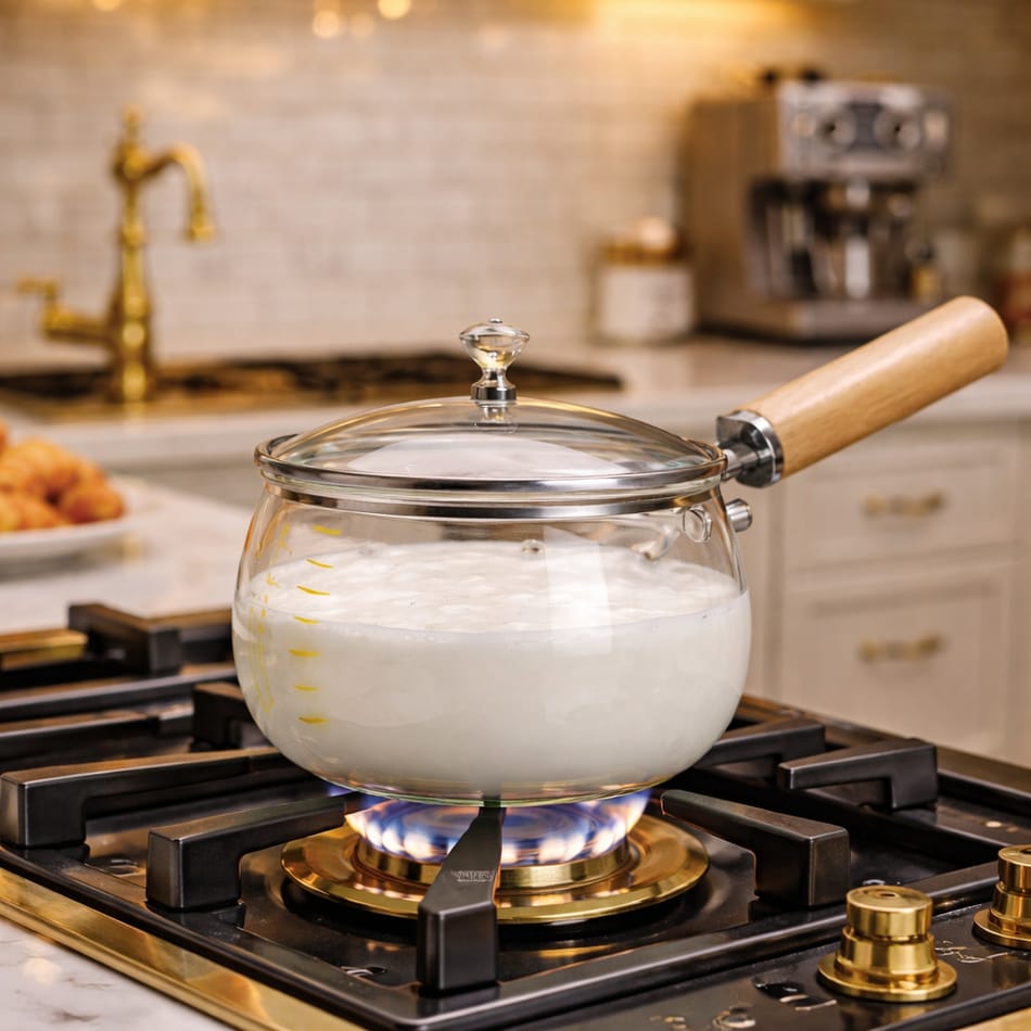 800 ml Luxury Borosilicate Glass Milk Pan
