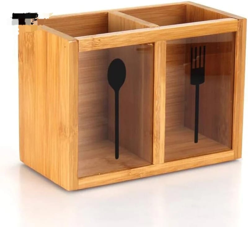 Multifunctional Bamboo Utensil Organizer