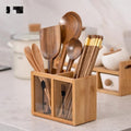Multifunctional Bamboo Utensil Organizer