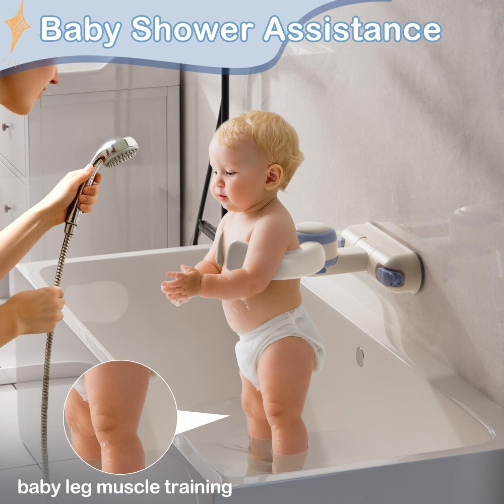 Wall-Mounted Foldable Baby Shower Stand with Suction Cups