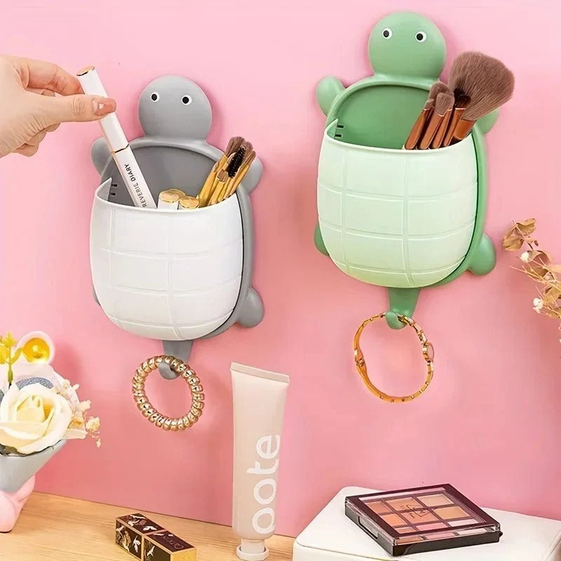 Cute Wall-Mounted Turtle Storage Holder with Bottom Hook