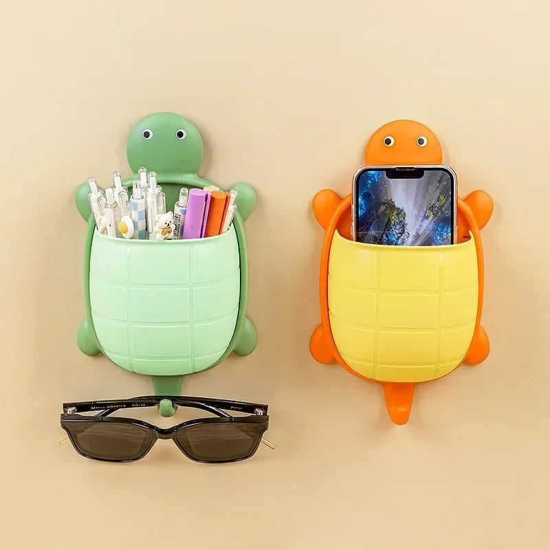 Cute Wall-Mounted Turtle Storage Holder with Bottom Hook
