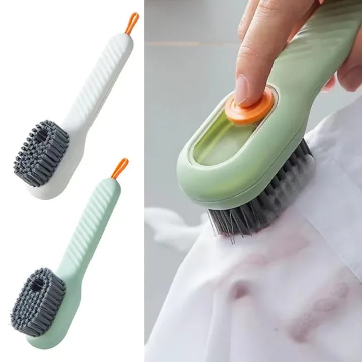 2-in-1 Soft Bristle Cleaning Brush with Soap Reservoir