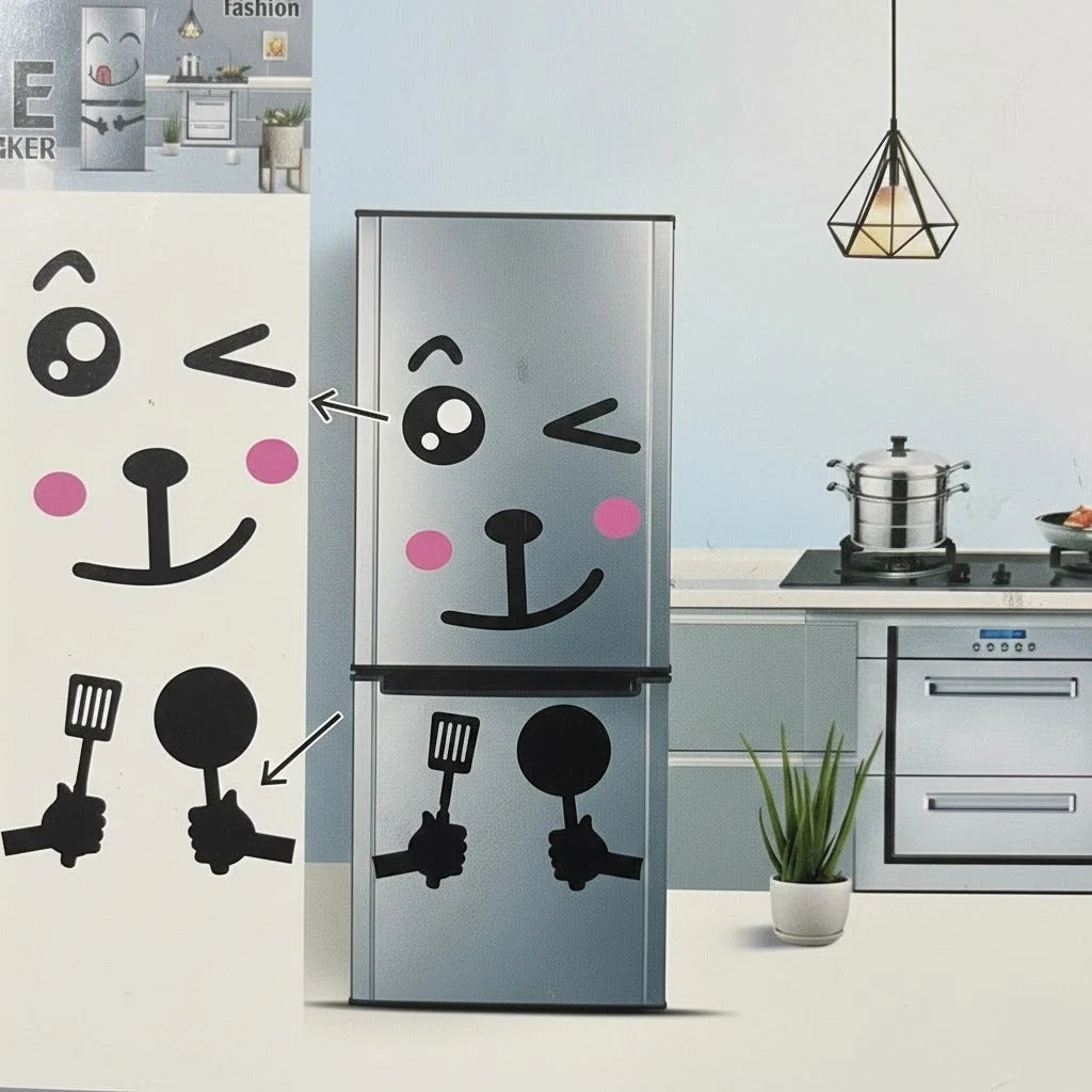 Self-Adhesive Cute Smiley Face Fridge Sticker