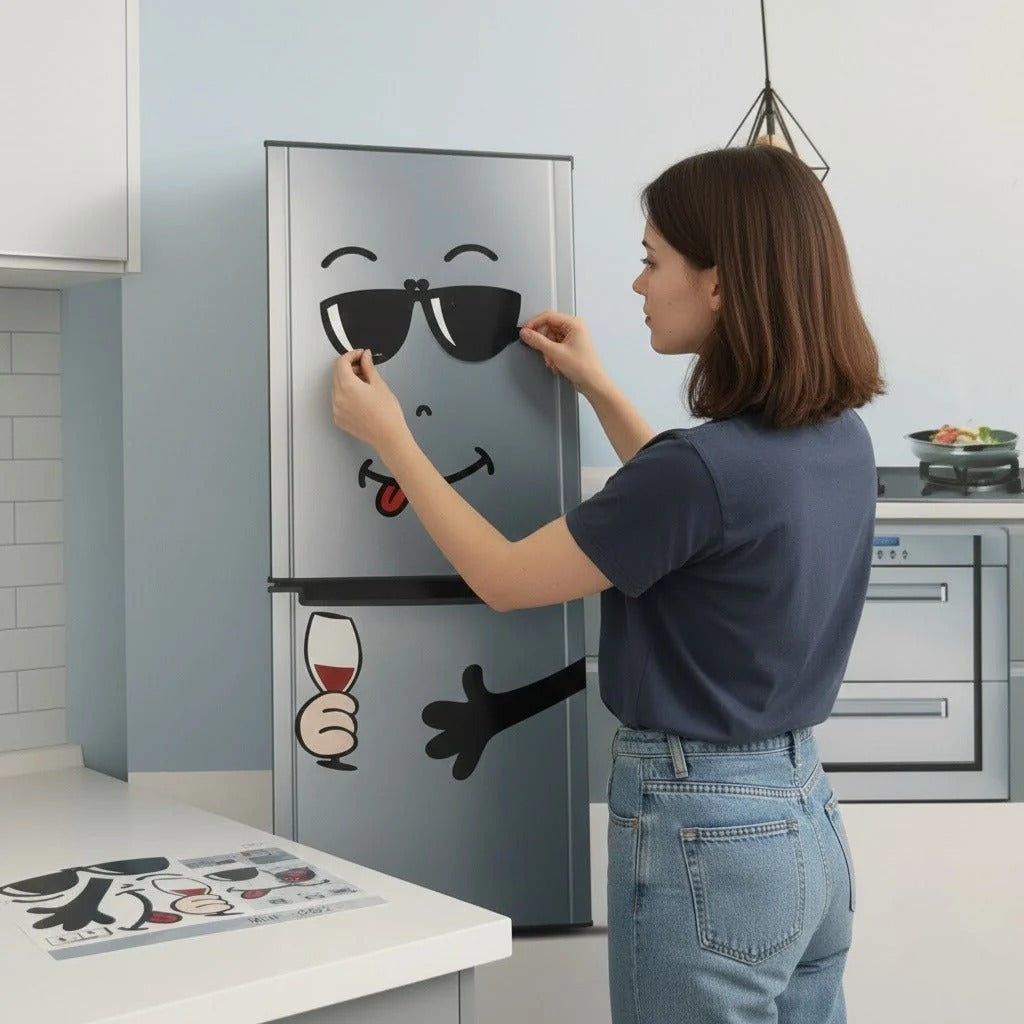 Self-Adhesive Cute Smiley Face Fridge Sticker