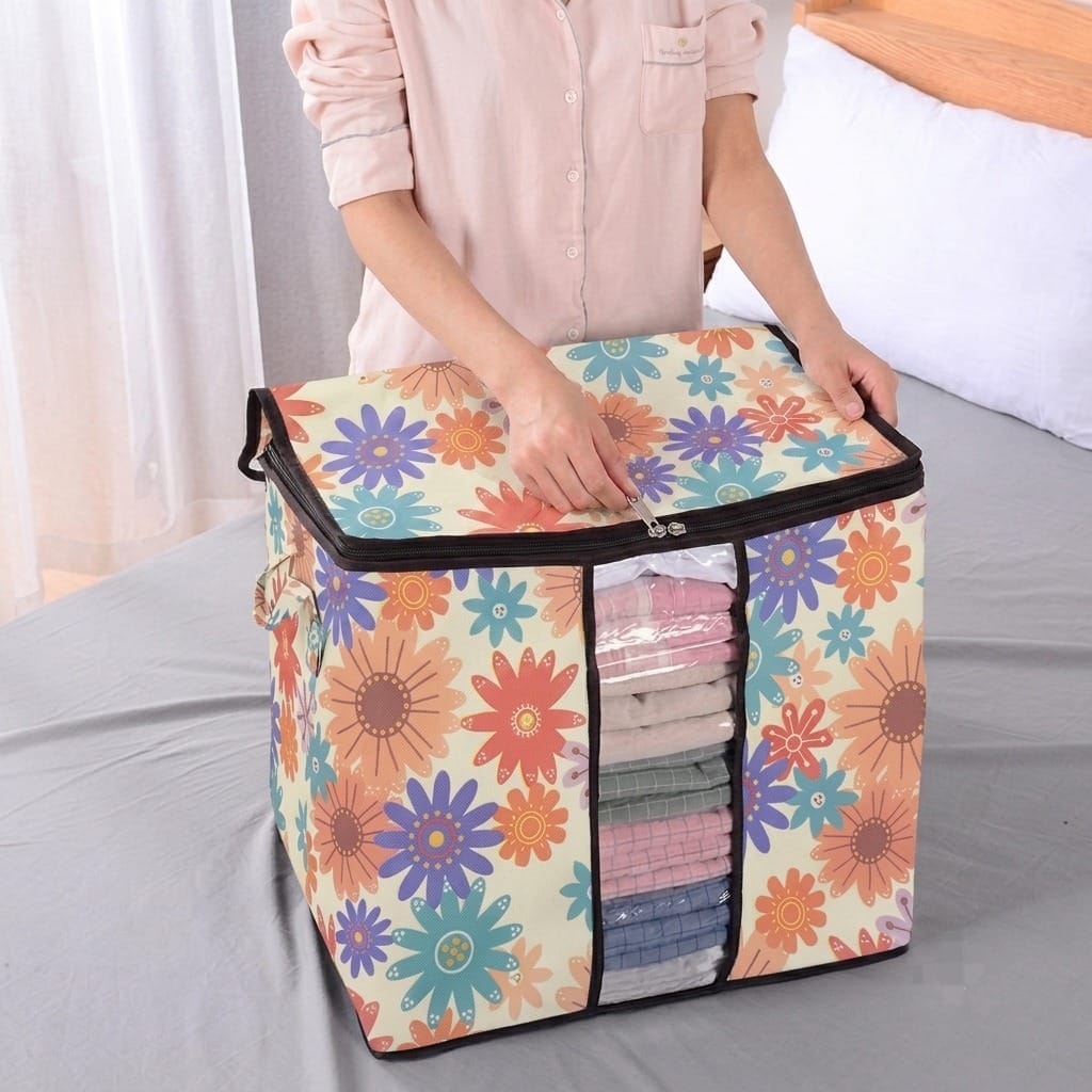 Printed Jumbo Storage Bag Organizer for Clothes