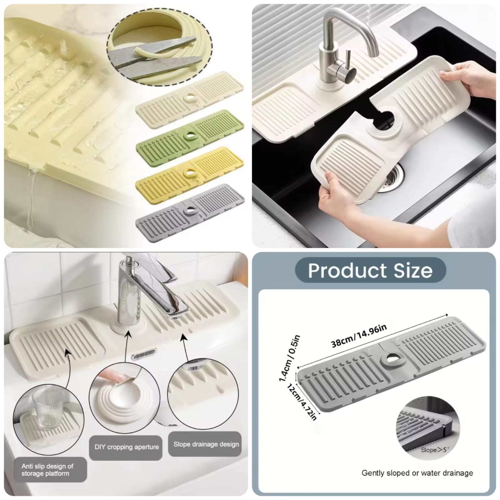 Silicone Sink Faucet Draining Mat
