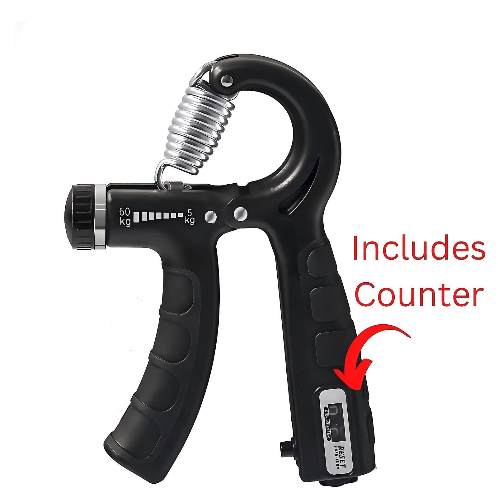 Adjustable Hand Grip Strengthener with Mechanical Counter